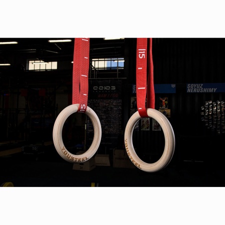 Купить Кольца гимнастические 32 мм красные стропы в Дзержинском 