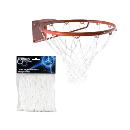 Купить Сетка баскетбольная Torres, нить 4 мм, белая в Дзержинском 